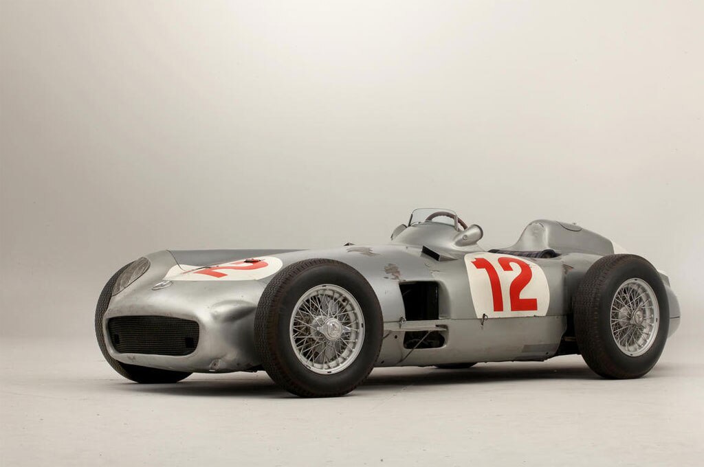 1954 Mercedes Benz W196 Formula 1 car front three quarters1