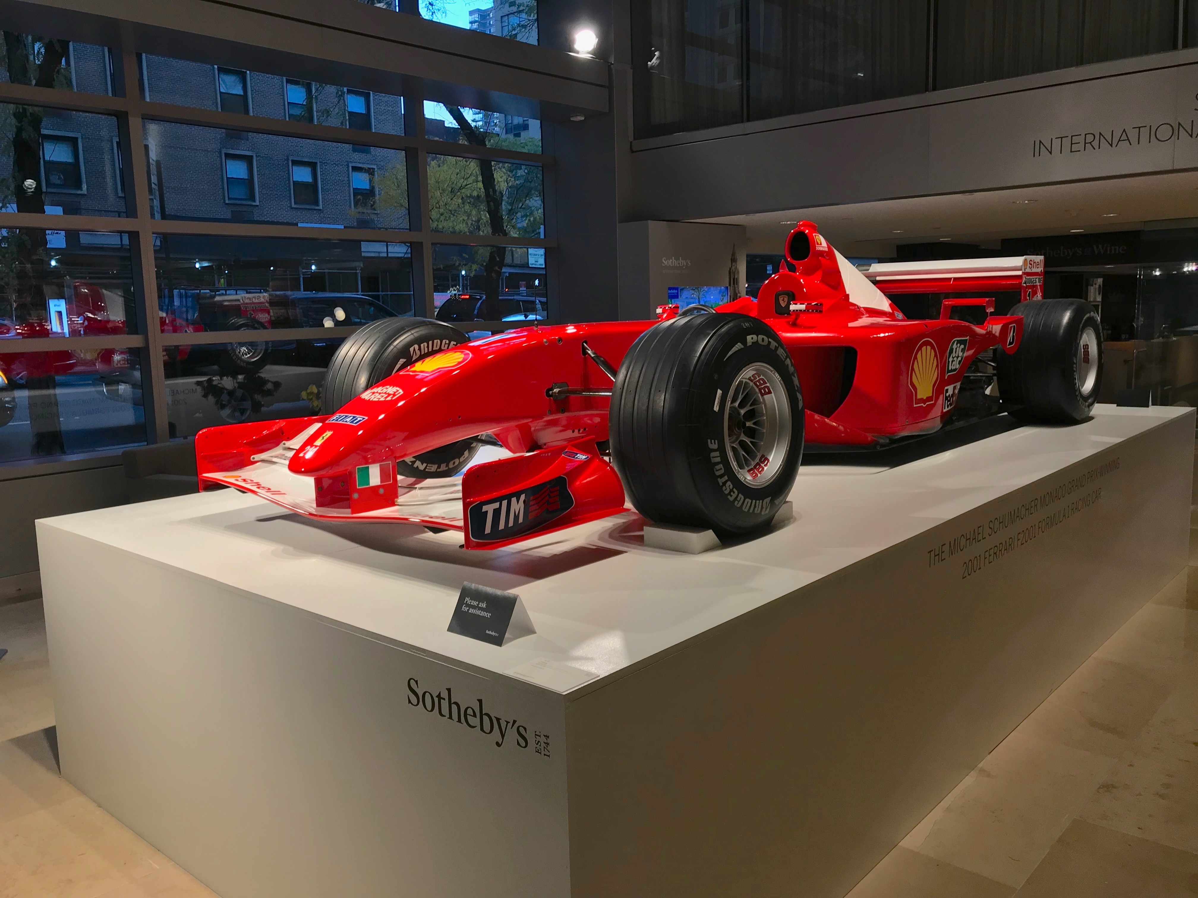 Sotheby S Auctions Brings 7 504 000 Ex Schumacher Ferrari F2001