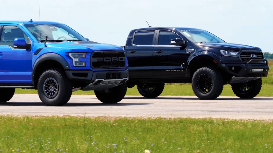 Ford F 150 Raptor Vs Tuned Hennessey Ranger Automobile