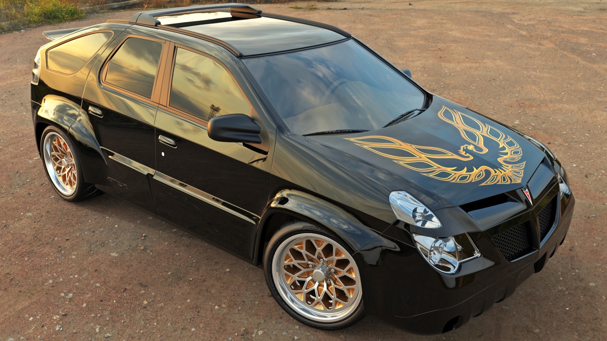 Pontiac Aztek Reimagined as a Firebird Trans Am Tribute